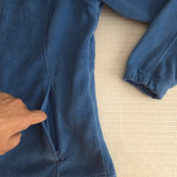 Columbia Fleece Jacket Women's Large Blue Full Zip Sweater Mock Neck - Picture 5 of 8